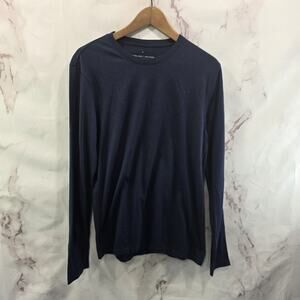 Everlane Shirt Mens Small Blue Long Sleeve Cotton Crew T Tee Uniform Navy